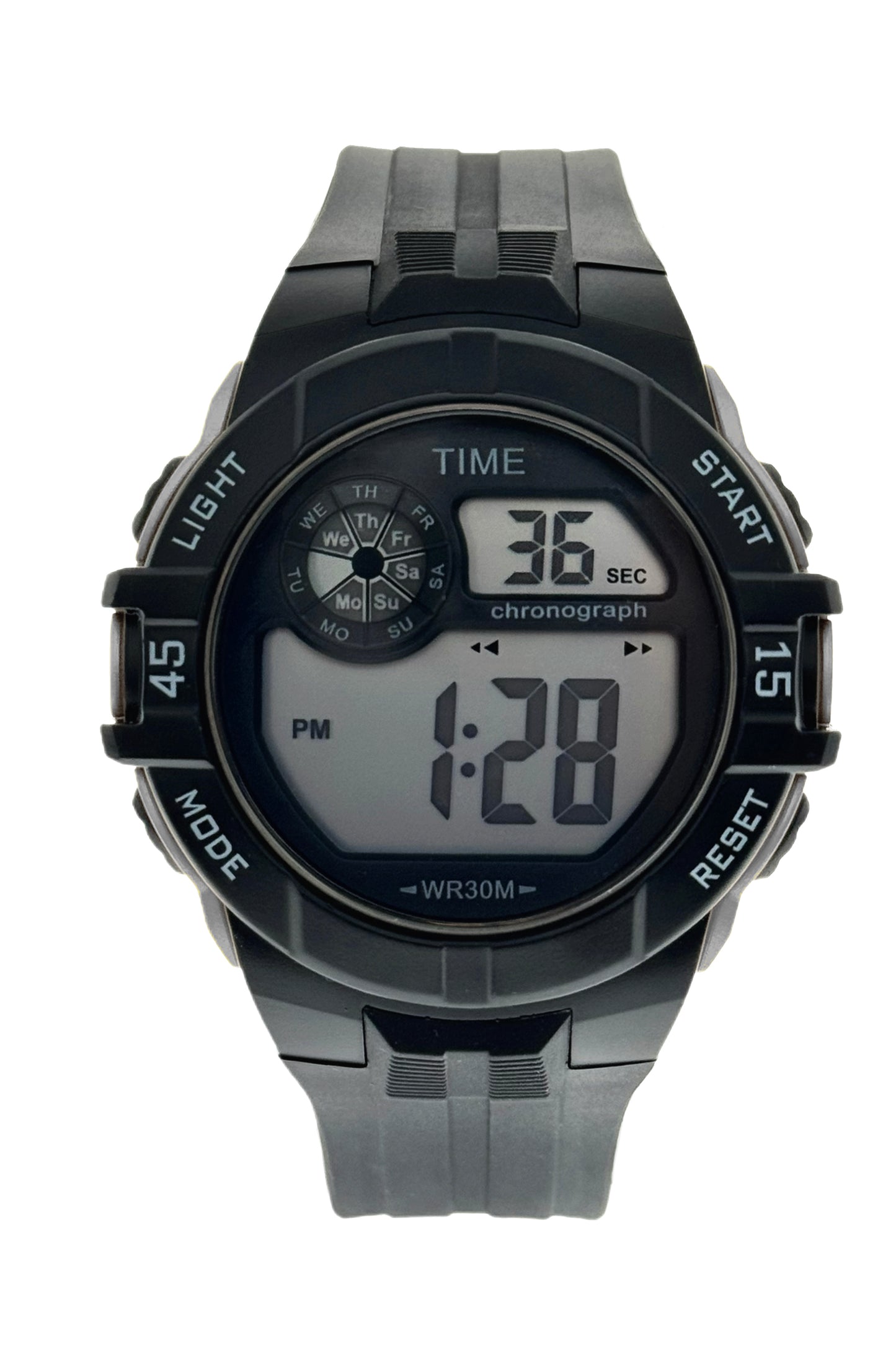 art. 1190 006PL - TIME - Reloj Digital Crono Alarma, Caballero, Sumergible 3 ATM