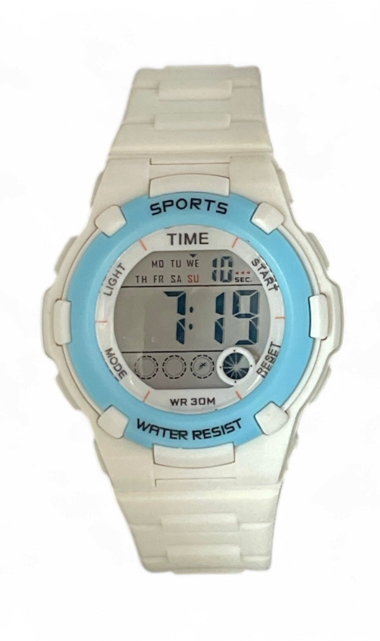 art. 1190 008BL - TIME - Reloj Digital Crono Alarma, Dama, Sumergible 3 ATM