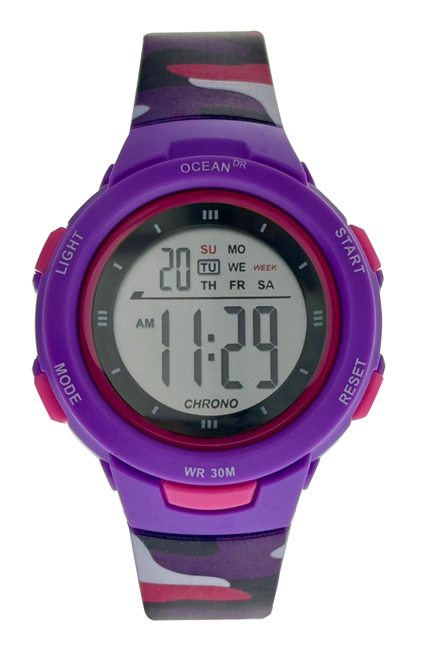 art. 1190 037VT - OCEAN DR - Reloj Digital Crono Alarma, Dama, Sumergible 3 ATM