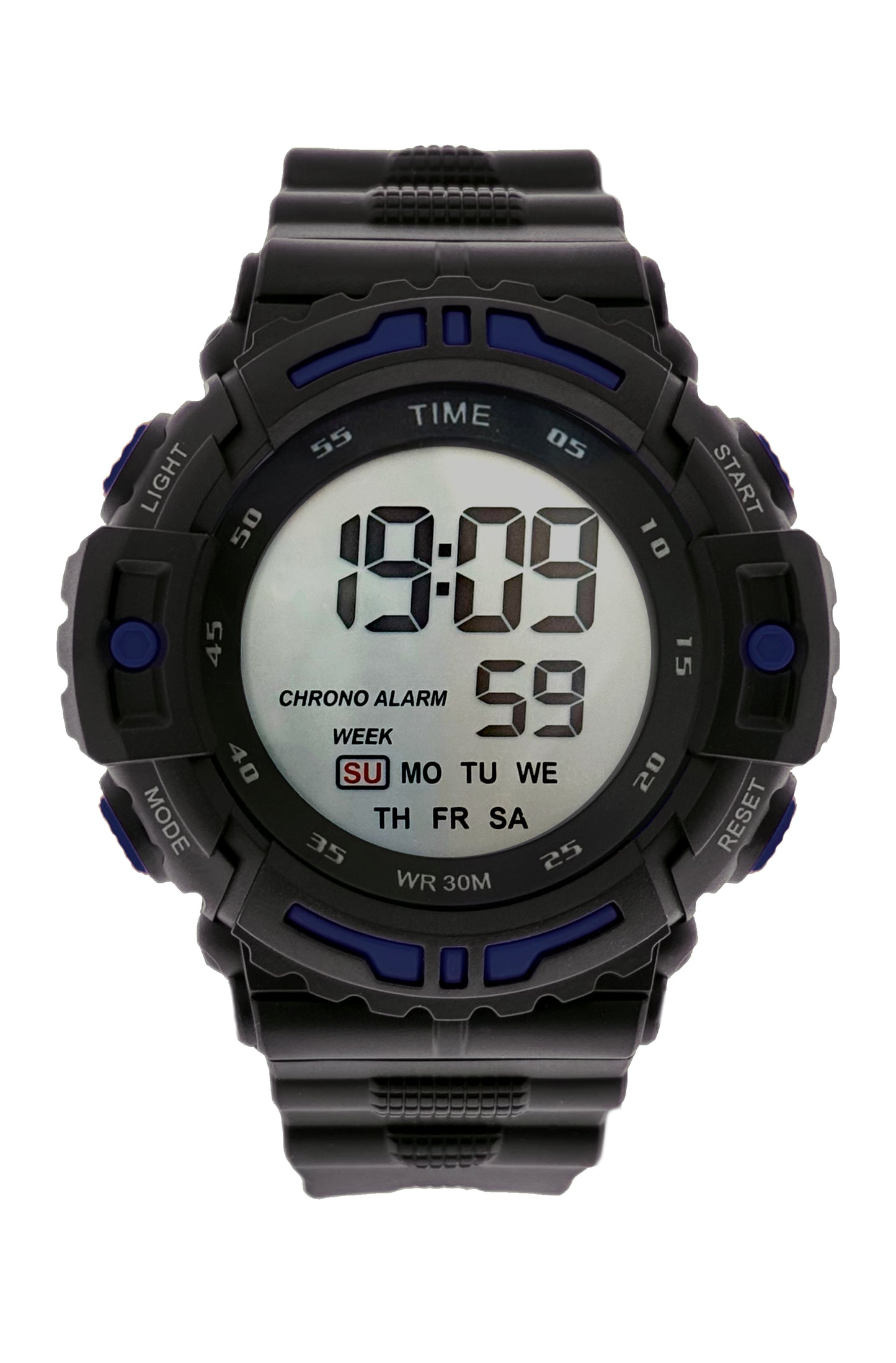 art. 1190 041AZ - TIME - Reloj Digital Crono Alarma, Caballero, Sumergible 3 ATM
