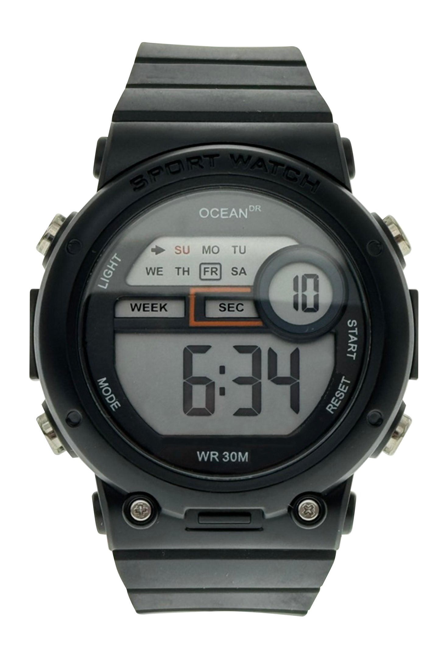 art. 1190 043NG - OCEAN DR - Reloj Digital Crono Alarma, Caballero, Sumergible 3 ATM