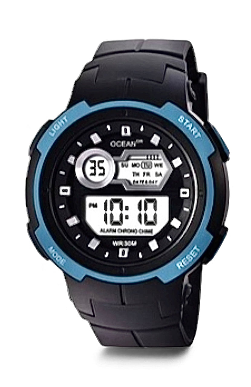 art. 1190 046CS - OCEAN DR - Reloj Digital Crono Alarma, Caballero, Sumergible 3 ATM