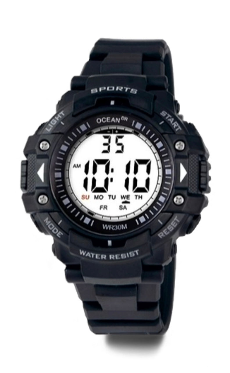 art. 1190 050NG - OCEAN DR - Reloj Digital Crono Alarma, Caballero, Sumergible 3 ATM