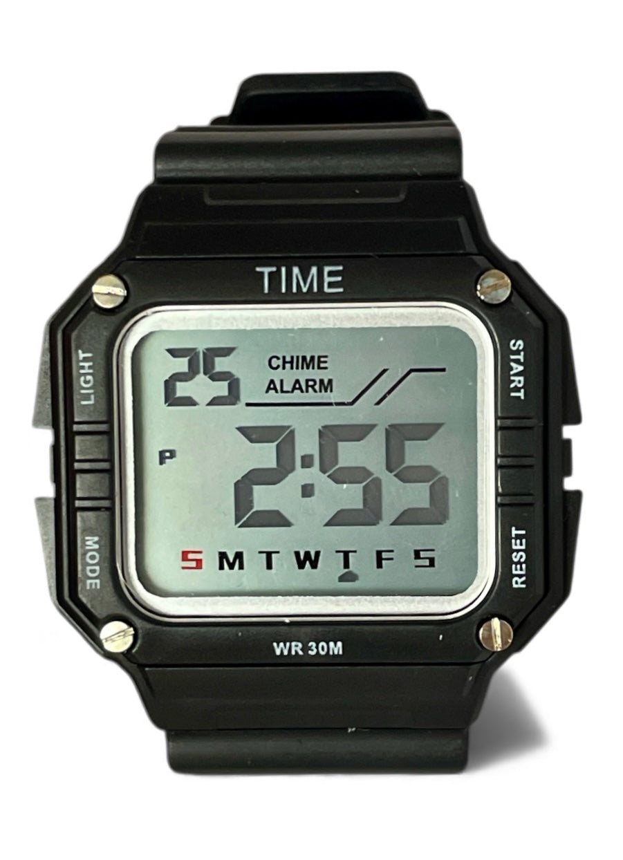 art. 1190 055NG - TIME - Reloj Digital Crono Alarma, Caballero, Sumergible 3 ATM