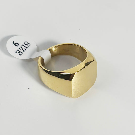 art. 02-2H - Anillo acero dorado hombre