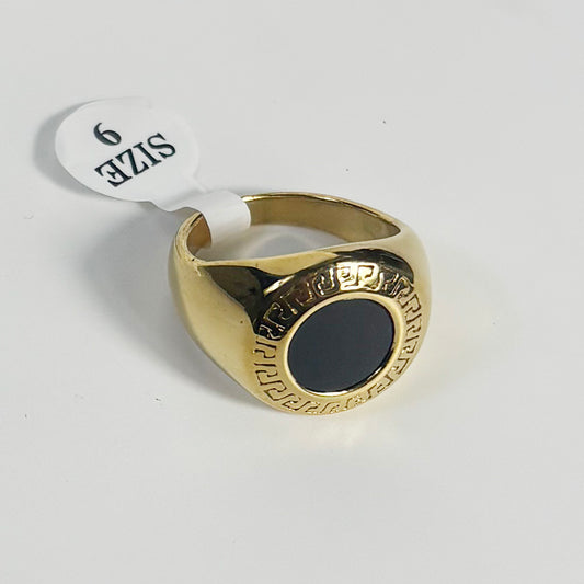art. 04H - Anillo acero dorado hombre