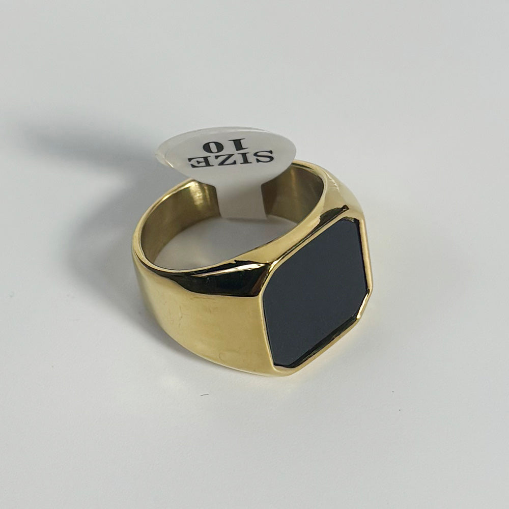 art. 06H - Anillo acero dorado hombre