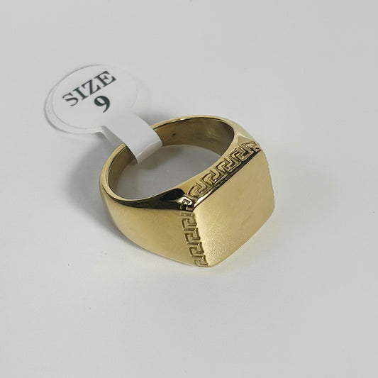 art. 07-1H - Anillo acero dorado hombre