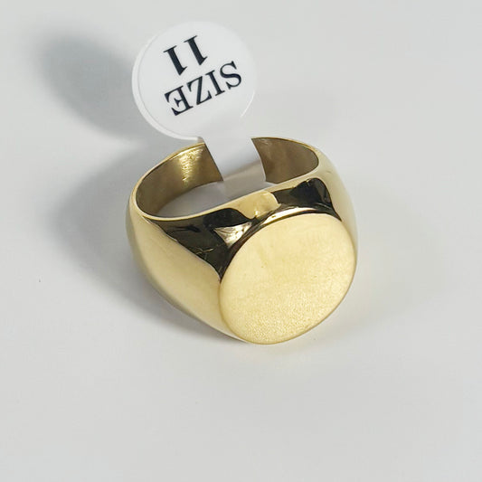 art. 08-1H - Anillo acero dorado hombre