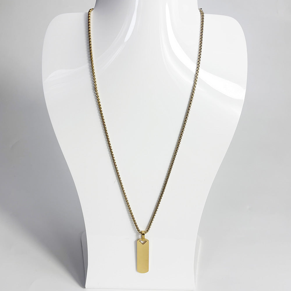art. 04-1 - Cadena con dije acero dorado