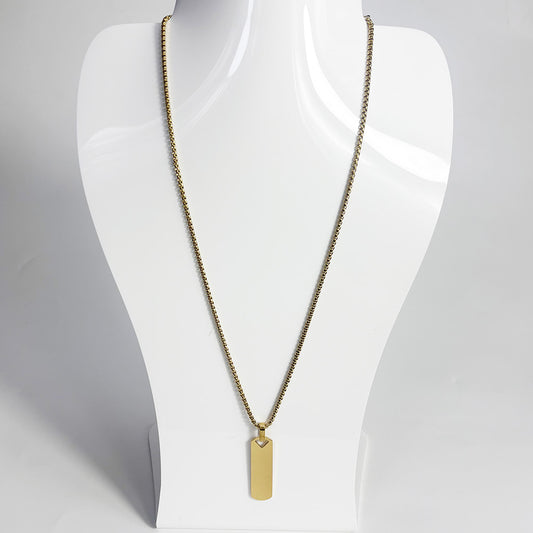 art. 04-1 - Cadena con dije acero dorado
