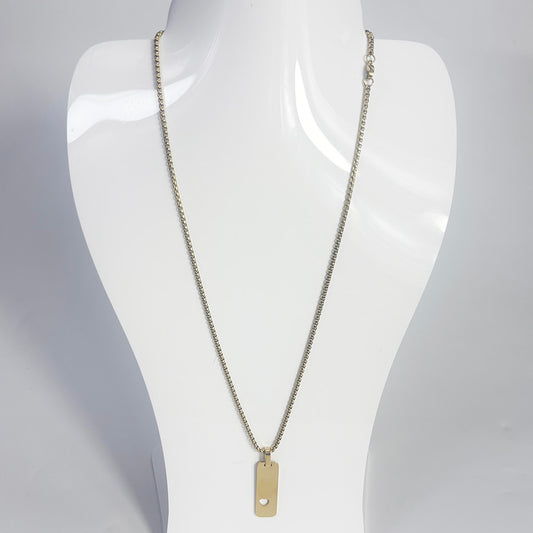 art. 010-1 - Cadena con dije acero dorado
