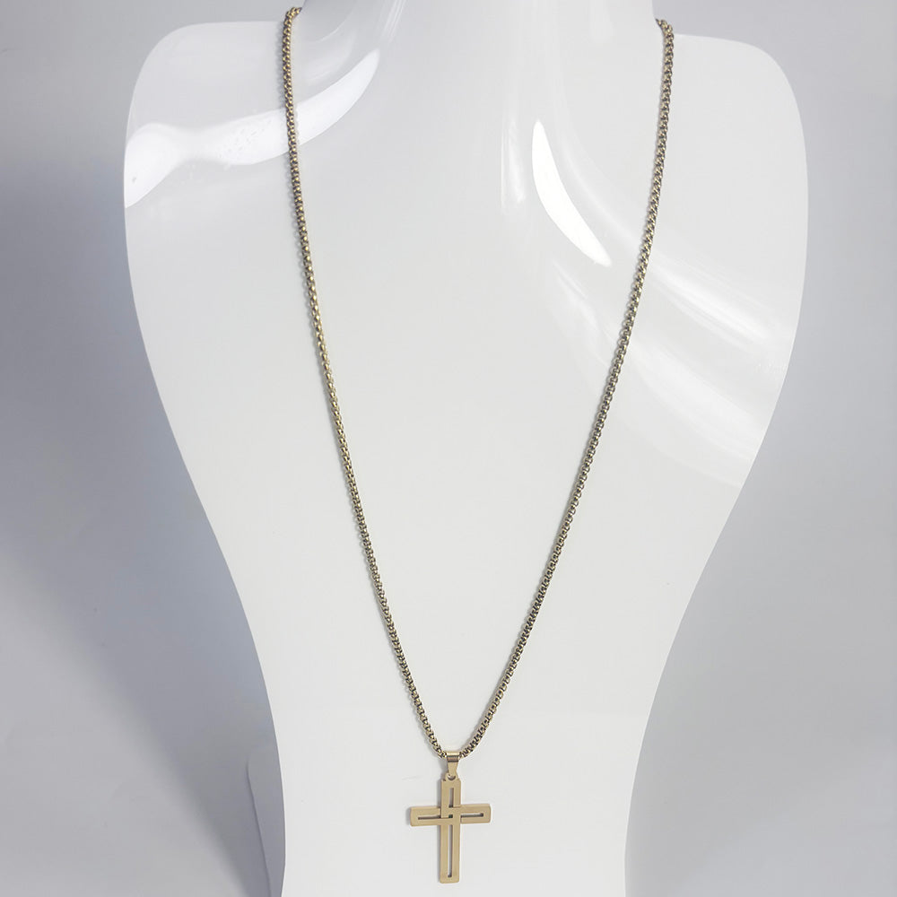 art. 011-1 - Cadena con dije acero dorado