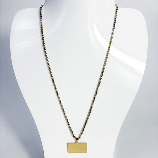 art. 012-1 - Cadena con dije acero dorado