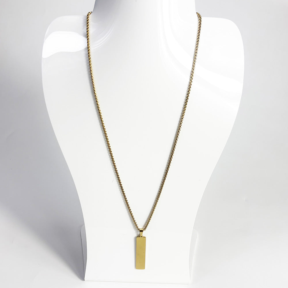 art. 013-1 - Cadena con dije acero dorado