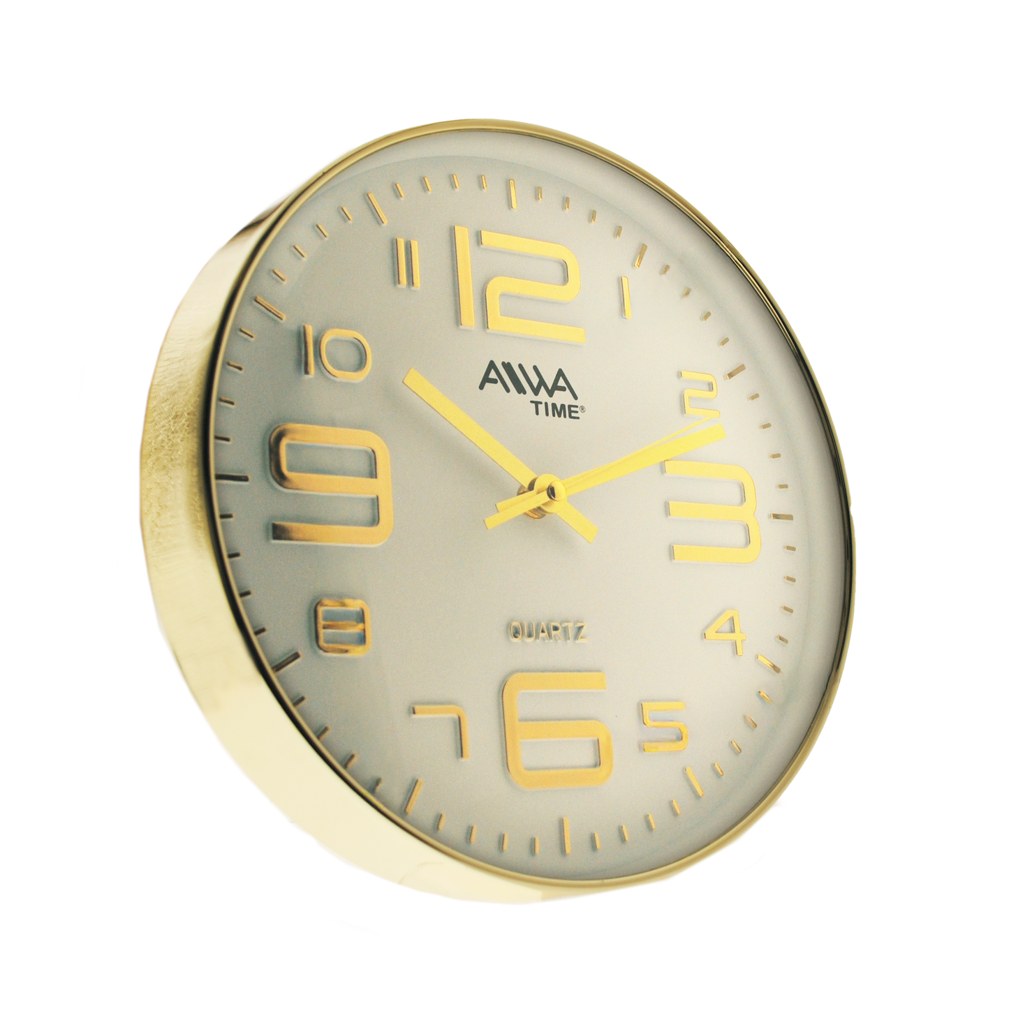 art. 014 - AIWA-TIME - Reloj de Pared Dorado 26cm
