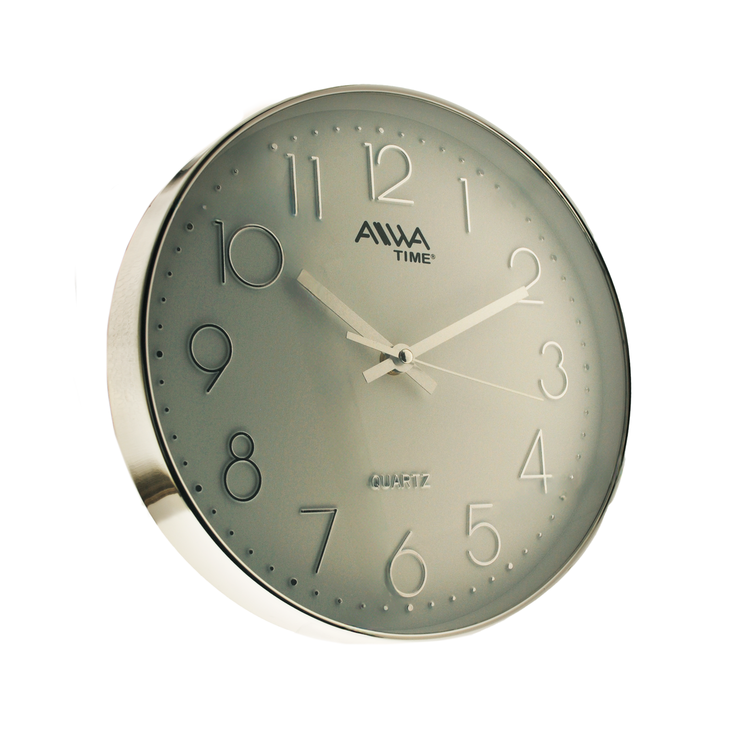 art. 015 - AIWA-TIME - Reloj de Pared Plateado 26cm