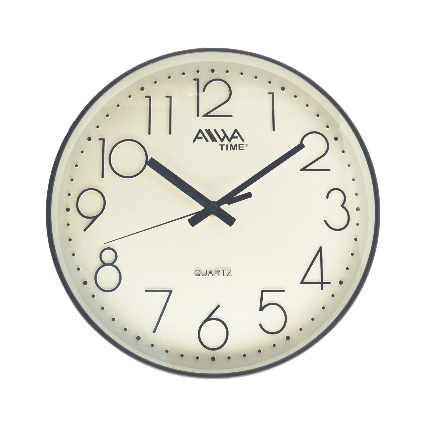 art. 002 - AIWA-TIME - Reloj de Pared Negro con Blanco 30cm