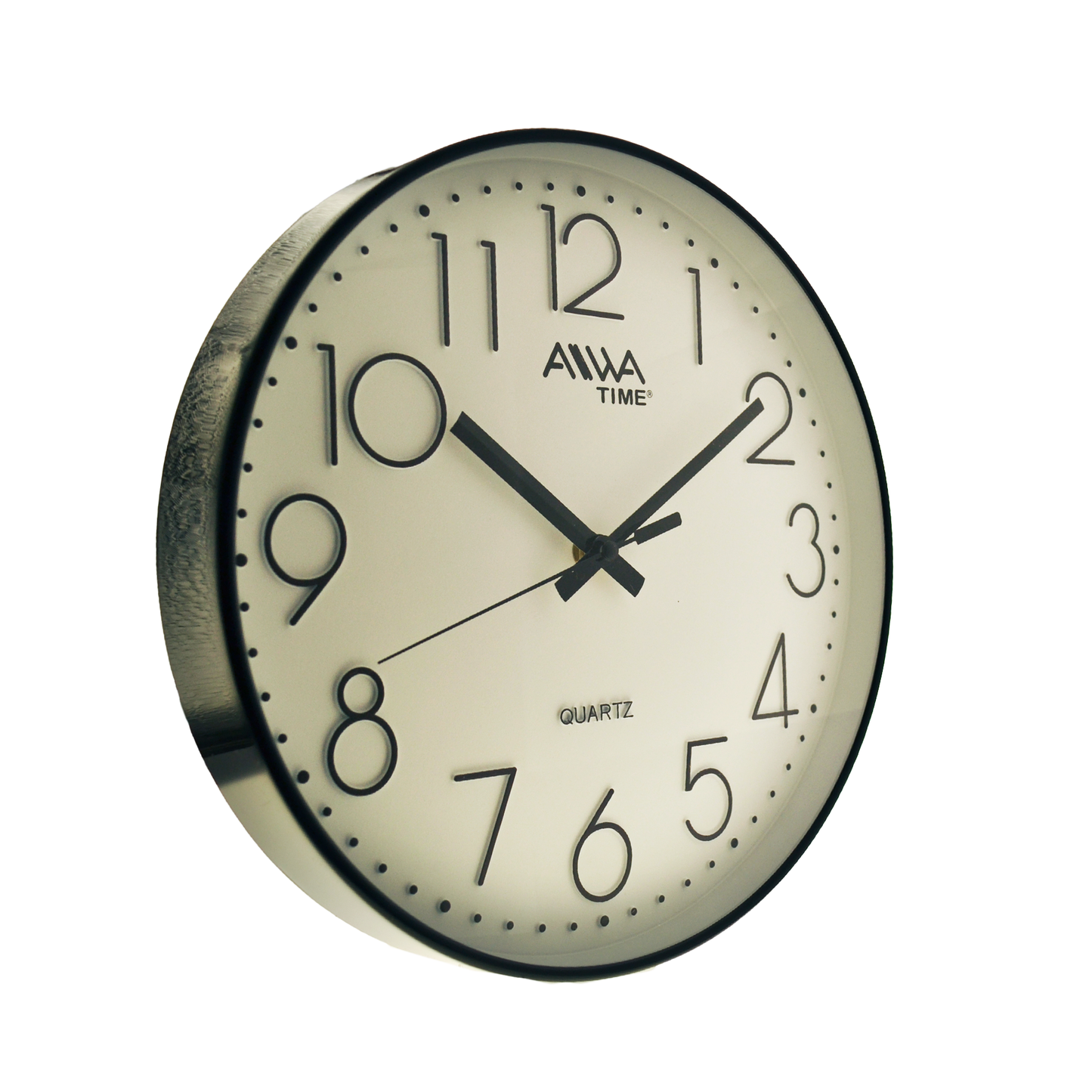 art. 002 - AIWA-TIME - Reloj de Pared Negro con Blanco 30cm
