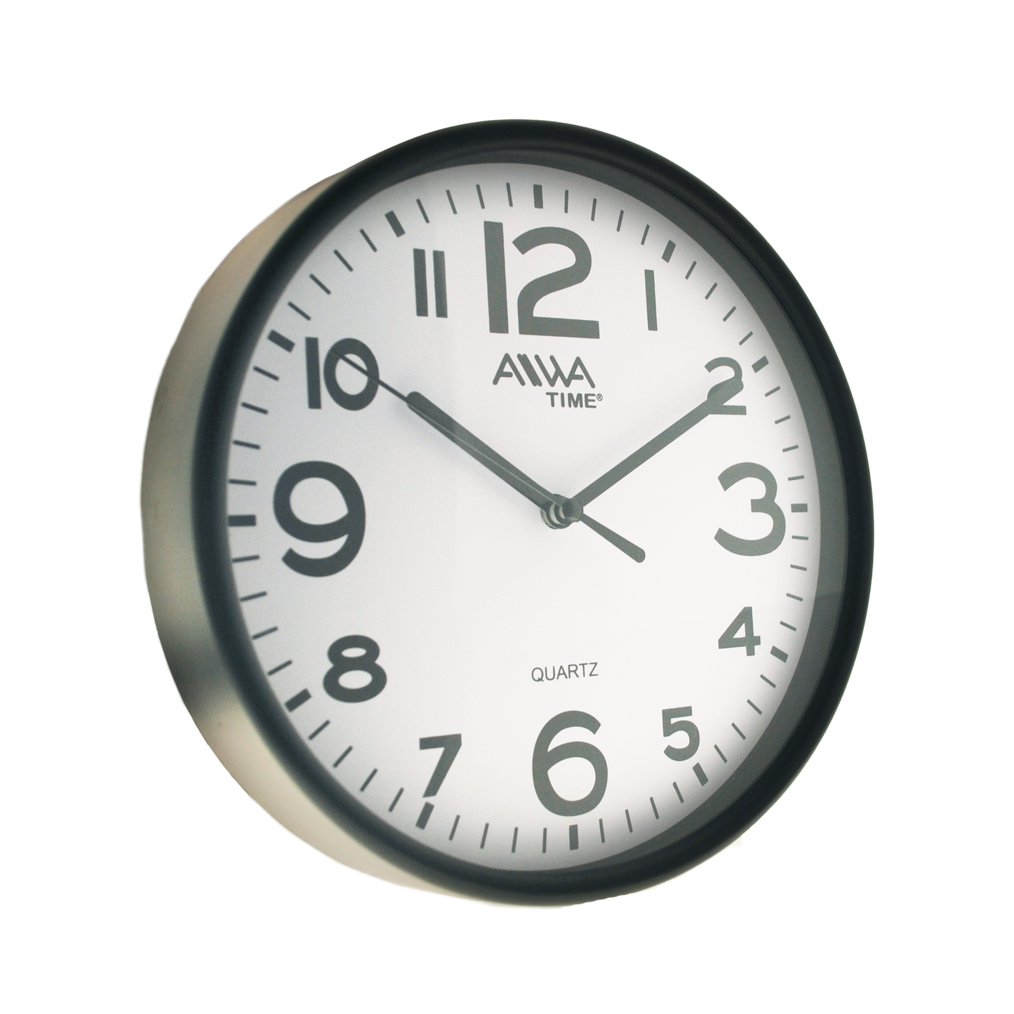 art. 007 - AIWA-TIME - Reloj de Pared Negro con Blanco 18cm