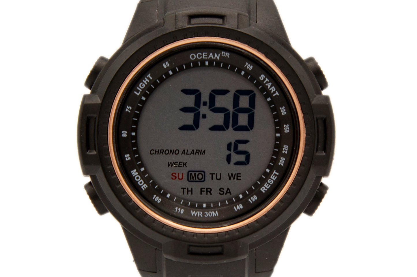 art. 1190 026CB - OCEAN DR - Reloj Digital Crono Alarma, Caballero, Sumergible 3 ATM