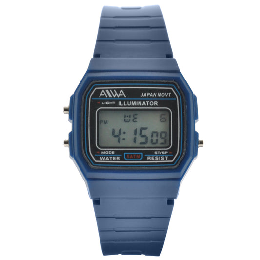 art. 10303 001AZ - AIWA Time - Reloj Digital, Caucho, Sumergible, tipo F91