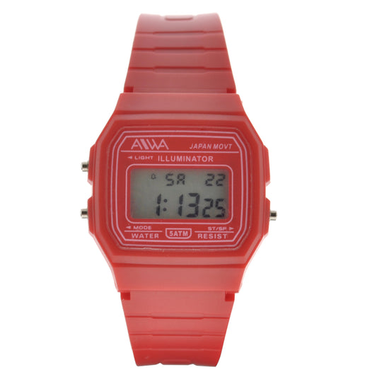 art. 10303 001RJ - AIWA Time- Reloj Digital, Caucho, Sumergible, tipo F91