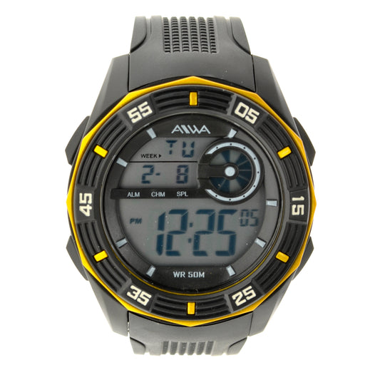 art. 10305 014AM - AIWA Time- Reloj Digital Crono Alarma, Caballero, AIWA Time, Sumergible 5 ATM