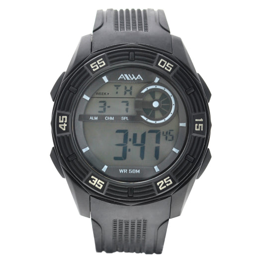 art. 10305 014NG - AIWA Time- Reloj Digital Crono Alarma, Caballero, AIWA Time, Sumergible 5 ATM
