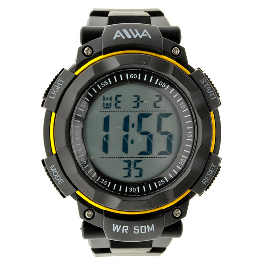 art. 10305 016AM - AIWA Time - Reloj Digital Crono Alarma, Caballero, AIWA Time, Sumergible 5 ATM