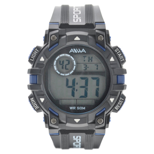 art. 10305 025AZ - AIWA Time - Reloj Digital Crono Alarma, Caballero, AIWA Time, Sumergible 5 ATM