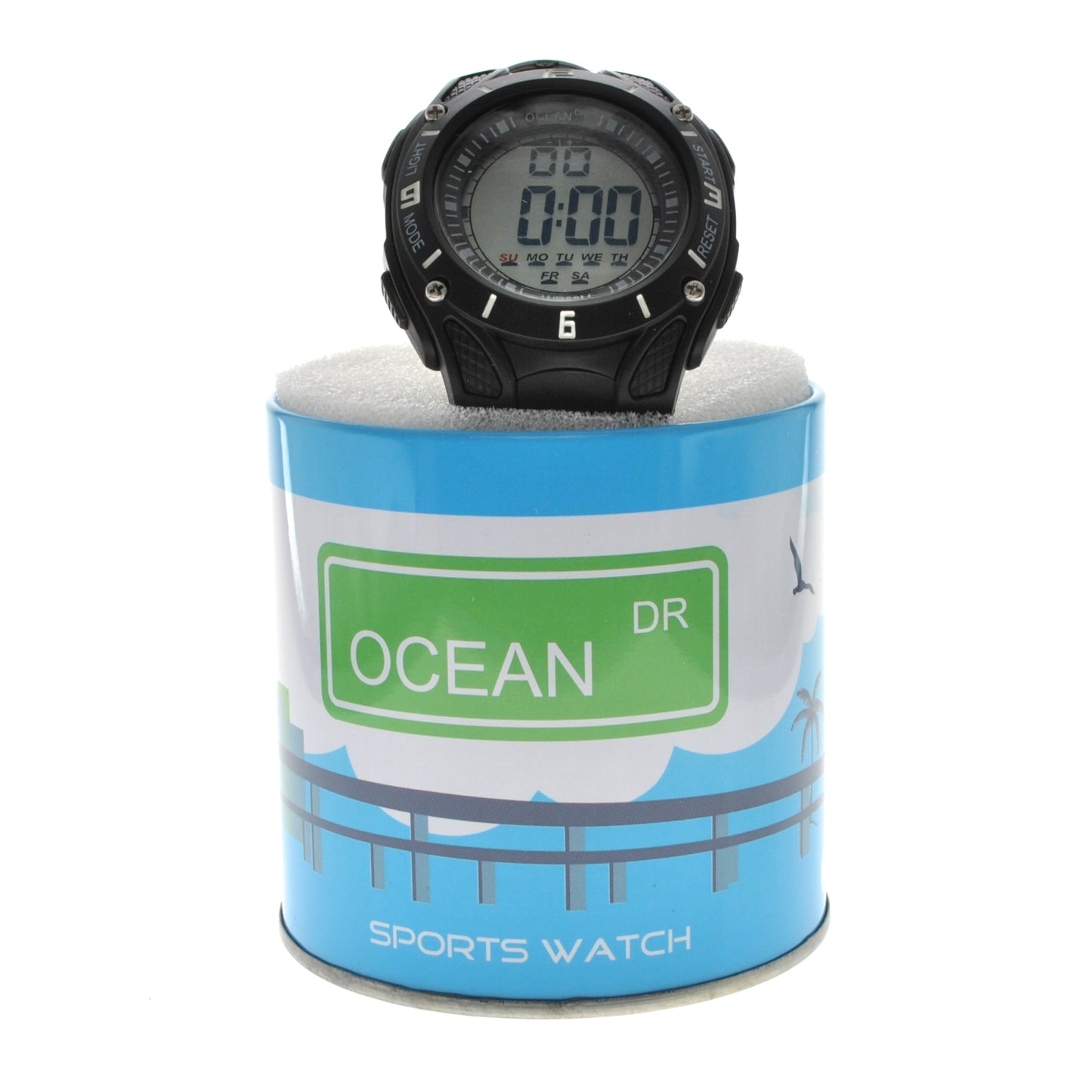 art. 1190 022NG - OCEAN DR - Reloj Digital Crono Alarma, Caballero, Sumergible 3 ATM