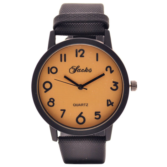 art. 1035 017AM - SACKS - Reloj análogo, Malla Cuero, Unisex, Fashion