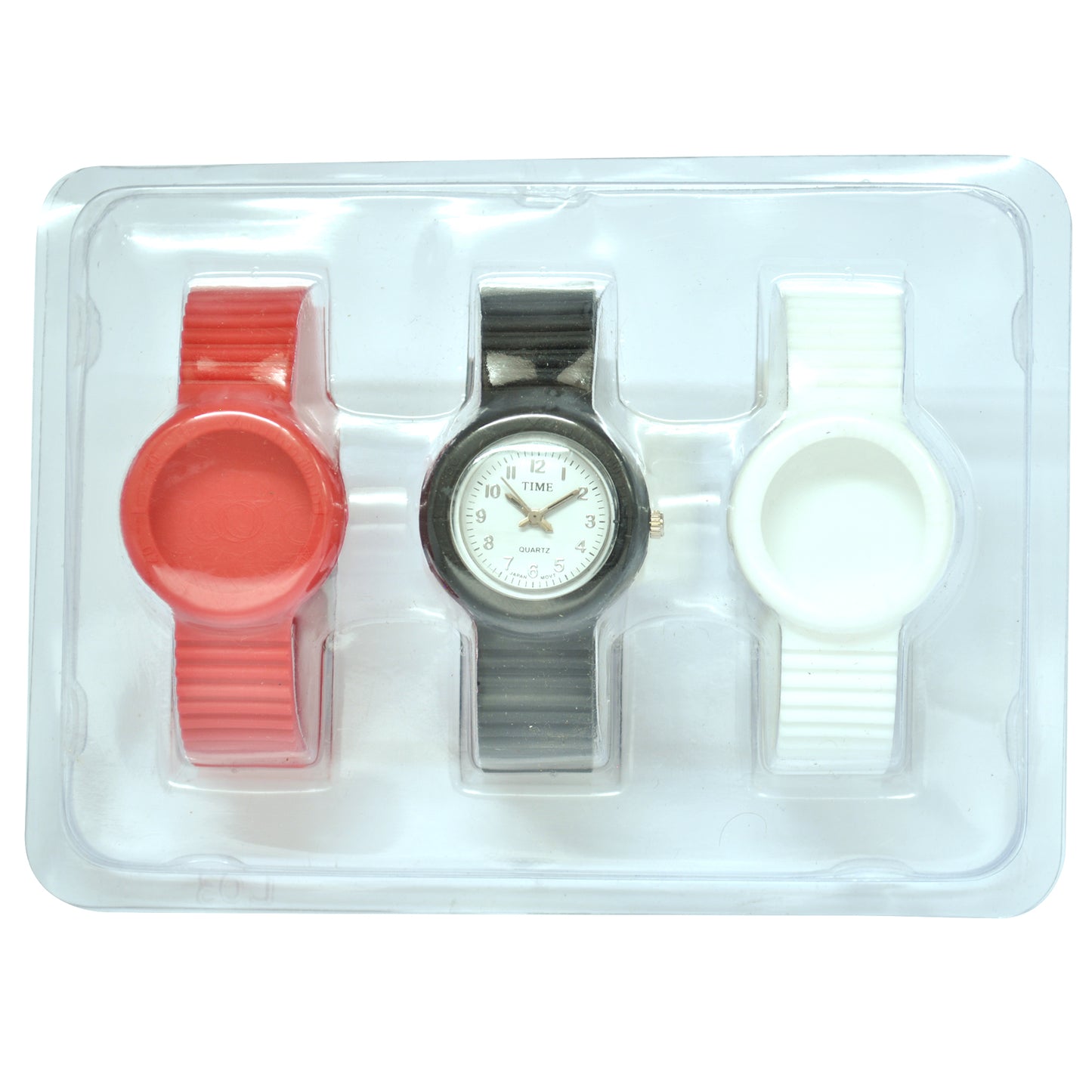 art. 1185 001VT - TIME - Reloj análogo, set de mallas plásticas intercambiables, Dama