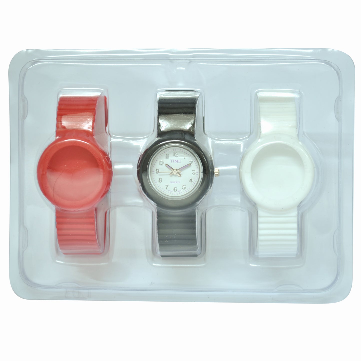 art. 1185 007NG - TIME - Reloj análogo, set de mallas plásticas intercambiables, Dama