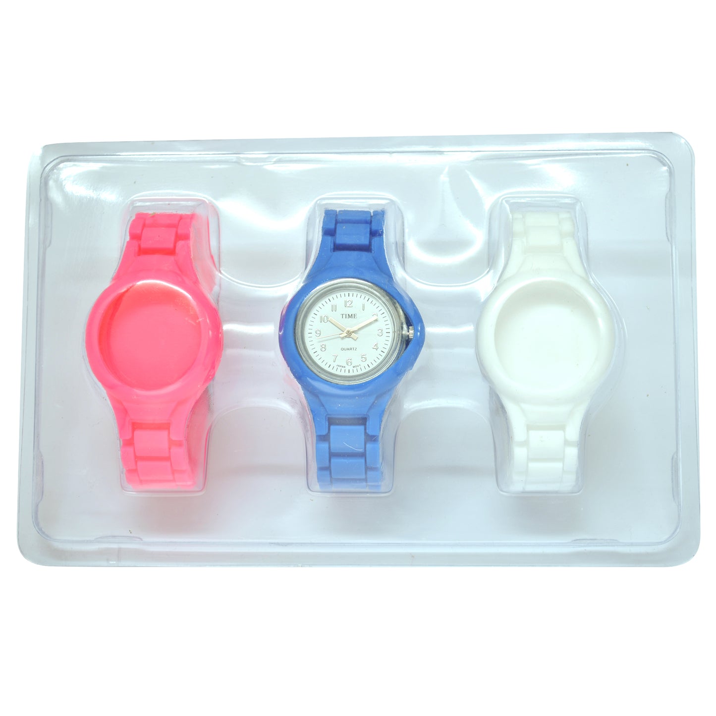 art. 1185 009AZ - TIME - Reloj análogo, set de mallas plásticas intercambiables, Dama