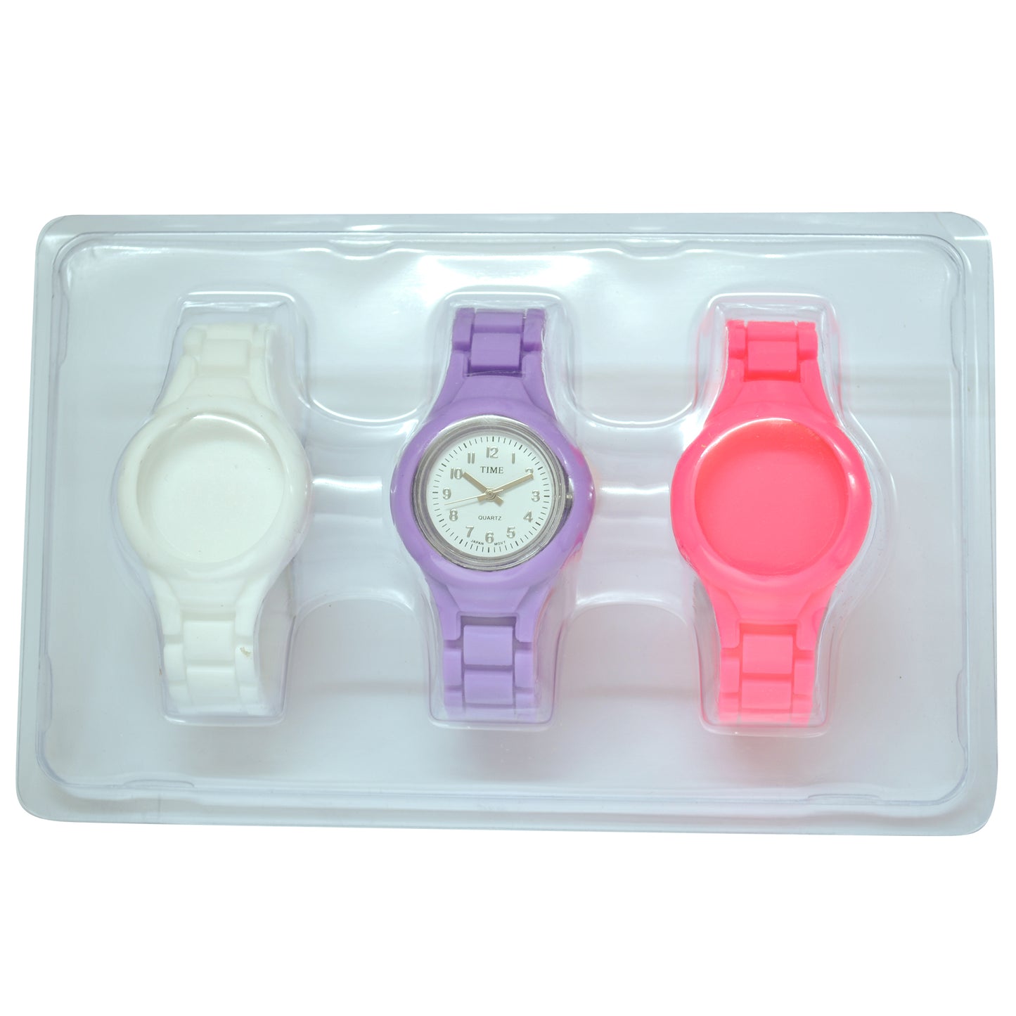 art. 1185 012NG - TIME - Reloj análogo, set de mallas plásticas intercambiables, Dama