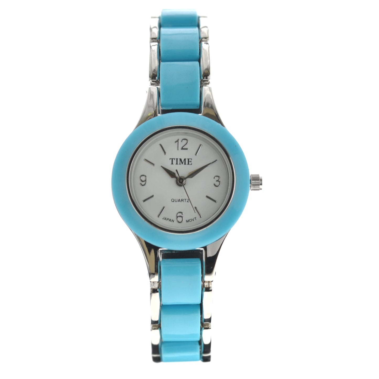 art. 1165 002AZ - TIME - Reloj Analogo, Malla Metal, Bijou Esmaltado, Dama