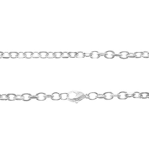 Cadena acero blanco tipo Tiffany diamantada 4 mm, 45 cm D&K / 1000TI-29