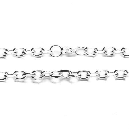 Cadena Tiffany Chata, , 8 Mm, 60 Cm De Largo Acero Blanco / 1100TI-10