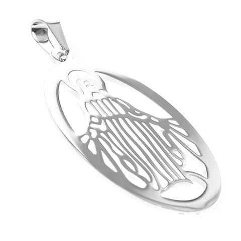 Dije Acero Blanco Medalla Virgen Milagrosa 6 cm D&K / 1300RE-27