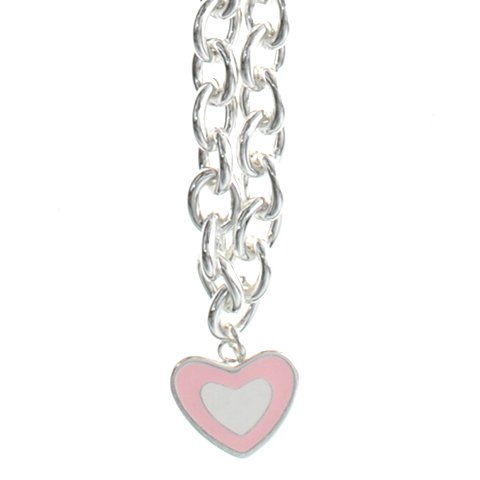 Conjunto de Acero Blanco Dije Corazón Esmaltado D&K de 45 Cm / 1400CD-34