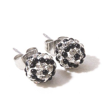 Aro bola de fuego con microperla negra 6 mm D&K / 200BF-106