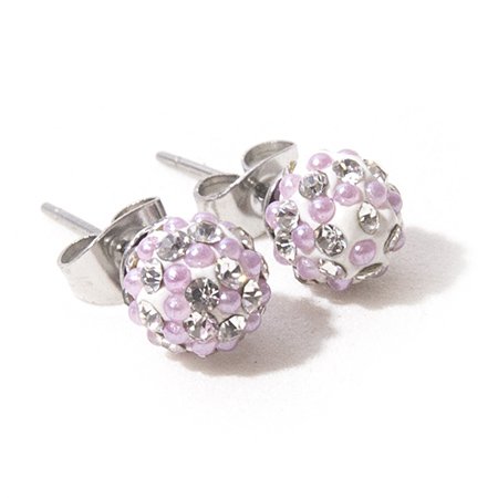 Aro bola de fuego con microperla lila 6 mm D&K / 200BF-110