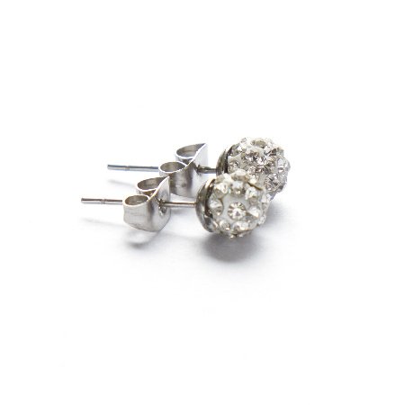 Aros Bola De Fuego Cristal De Roca 6 Mm / 200BF-14