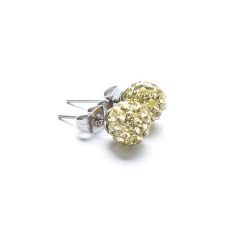 Aros Bola De Fuego Amarillo Claro 8 Mm / 200BF-26