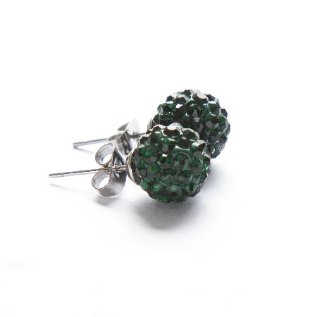 Aros Bola De Fuego Verde Musgo 10 Mm / 200BF-62