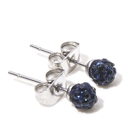 Aros Bolitas De Fuego 4 Mm Azul Marino / 200BF-69