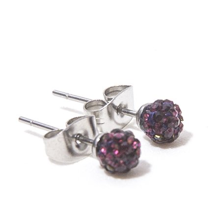 Aros Bolitas De Fuego 4 Mm Amatista / 200BF-70