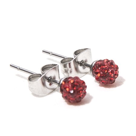Aros Bolitas De Fuego 4 Mm Rojo / 200BF-72